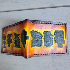 FF Silhouette Charakter Feen - Handgefertigte Geldbörse aus Leder - Handgefertigt von Final Fantasy -