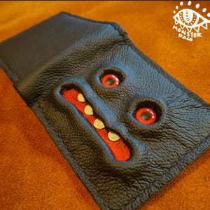 Enderman Augen - Mimic Shmuggle Gesicht - Necromonicon - Rote Augen - Ledergeldbörse.