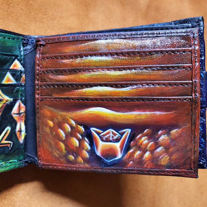 Holy Relics Majoras Mask leather wallet Leather Bifold Wallet Handcrafted Legend of Zelda Wallet Link Wallet image 3