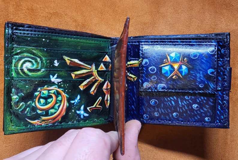 Holy Relics Majoras Mask leather wallet Leather Bifold Wallet Handcrafted Legend of Zelda Wallet Link Wallet image 1