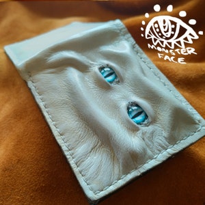 Enderman Augen - Creme Shmuggle Gesicht - Necromonicon - Blaue Augen - Leder Geldbeutel.