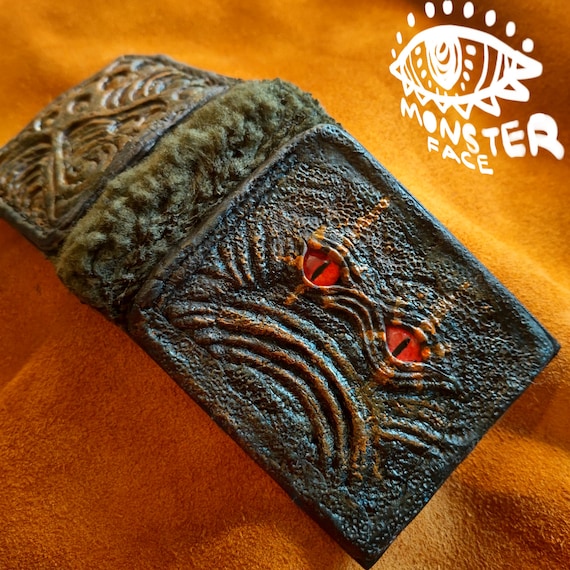 Monster Face - Green Troll Fur Wallet- Necromonicon - Oz