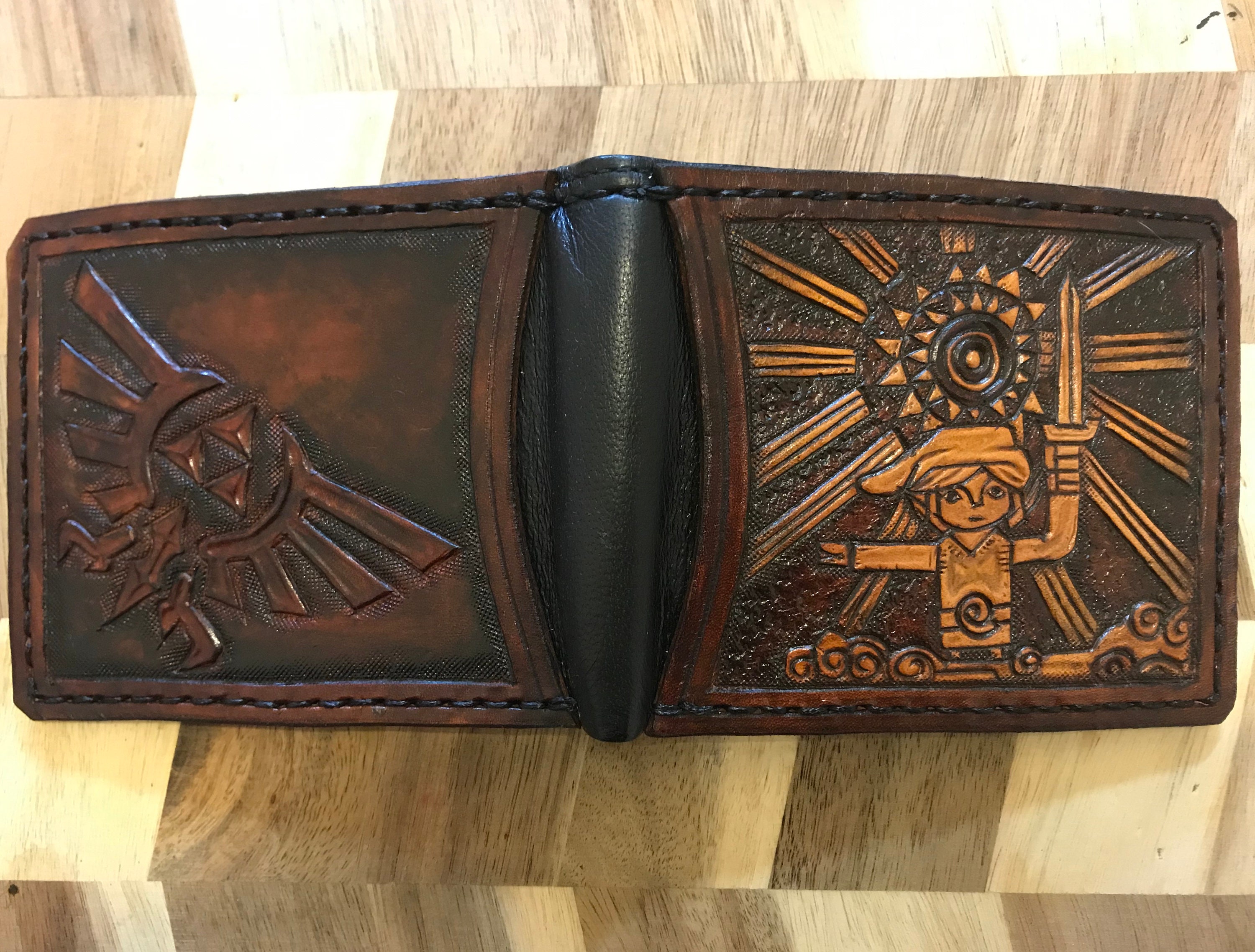 Wind Waker Hyrule Crest Leather Wallet Dark Brown and Ivory | Etsy