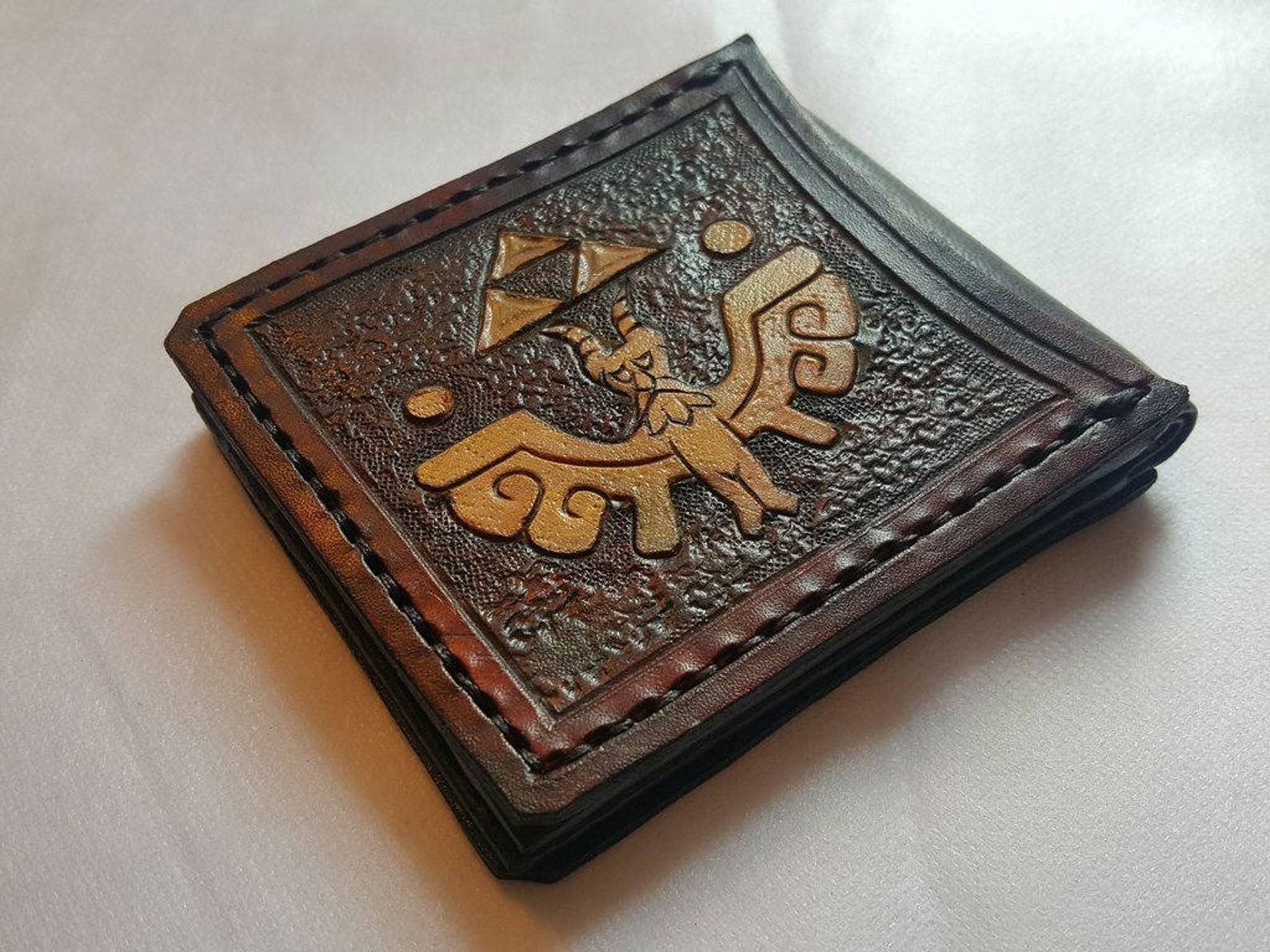 Wind Waker Leather Wallet Dark Brown and Ivory Colour Etsy