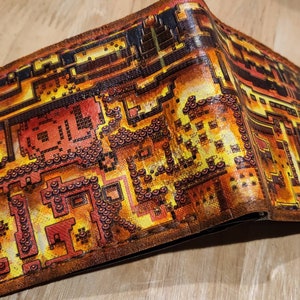 Links Awakening Retro Map Brieftasche - handgeschnitzte Leder Brieftasche - Leder Bifold Brieftasche - Handgefertigte Legend of Zelda Brieftasche - Link Wallet