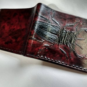 Knight Quality Tan Leather Wallet - Stag Head Pewter Design, Note/Coin/Card Sections - View #7