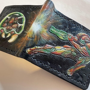 Super Metroid - Leather Bifold Wallet - Handcrafted Wallet -