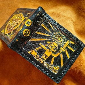 Wind Waker Hyrule Shield - soft leather wallet- Bifold Wallet - Handcrafted Legend of Zelda Wallet - Link Wallet 2020