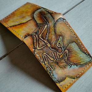 Esqueleto fósil de Archaeopteryx - Cartera de cuero plegable -