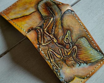 Archaeopteryx Fossil Skelett - Leder Geldbörse -