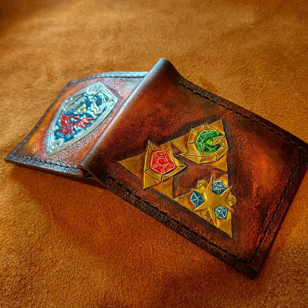 Hyrule Shield and Holy Relics Wallet- Leather Bifold Wallet ...
