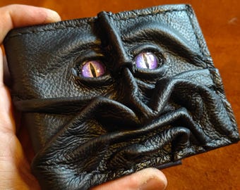 Devilish Monster Face Wallet - Purple Eyes - Necromonicon - Oz