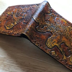 Karte von Kanto und Johoto - Leder Geldbörse - Handgefertigte Geldbörse -