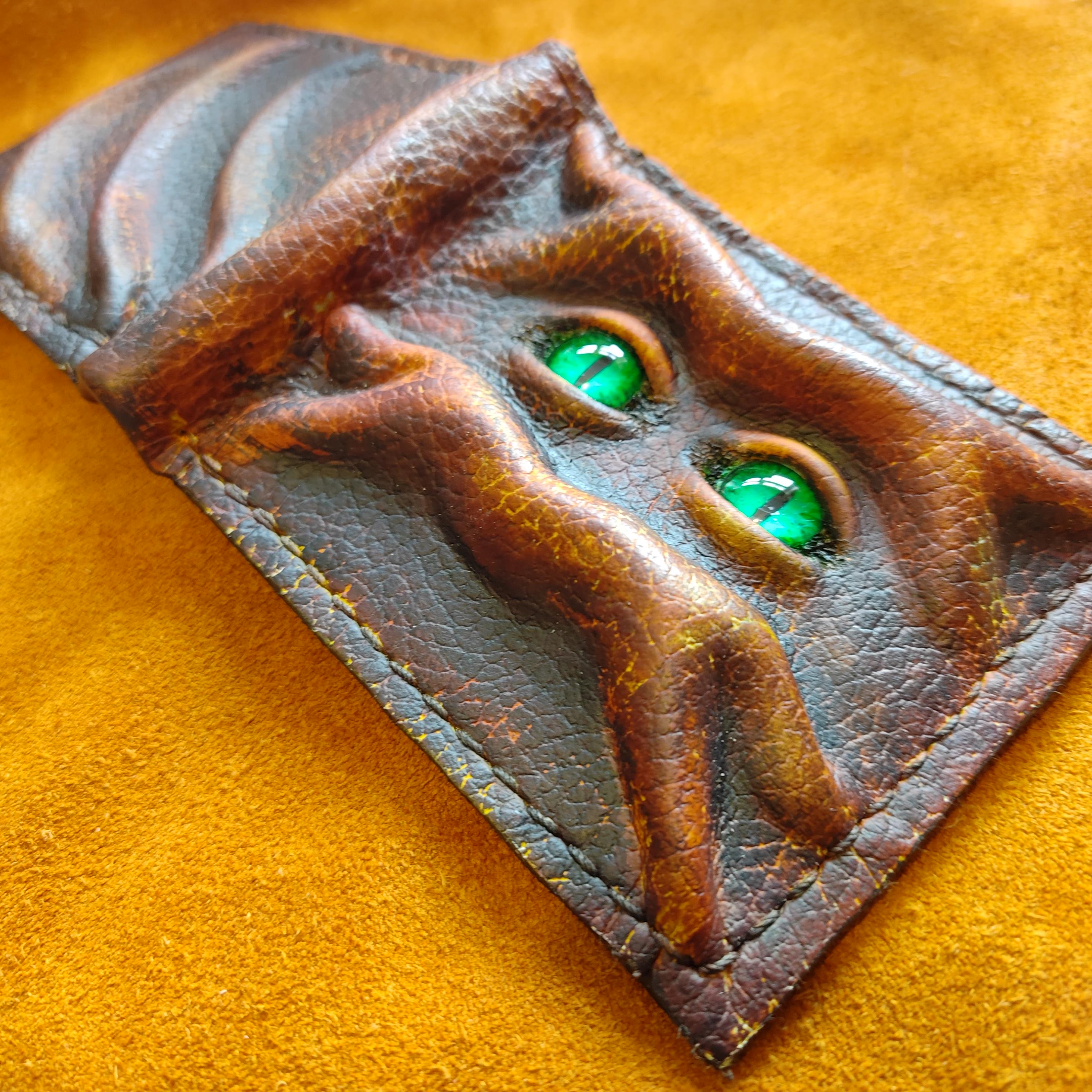 Green Eyed Monster Leather Wallet Version 2 - Necromonicon - Demon