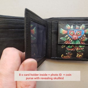 Aufschlussreiche Skullkid Brieftasche mit hoher Kapazität im Inneren Typ.