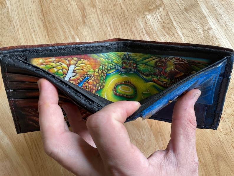 Holy Relics Majoras Mask leather wallet Leather Bifold Wallet Handcrafted Legend of Zelda Wallet Link Wallet image 9