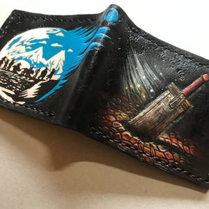 FF7 Meteor Buster Sword - Leather Bifold Wallet - Handcrafted Final Fantasy inspired Wallet -
