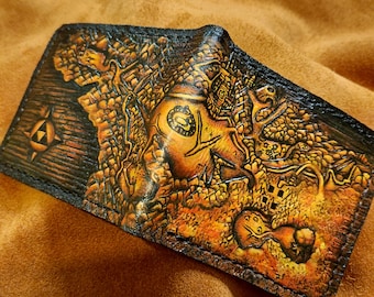 Map of Hyrule leather wallet- Leather Bifold Wallet - Handcrafted Legend of Zelda Wallet - Link Wallet
