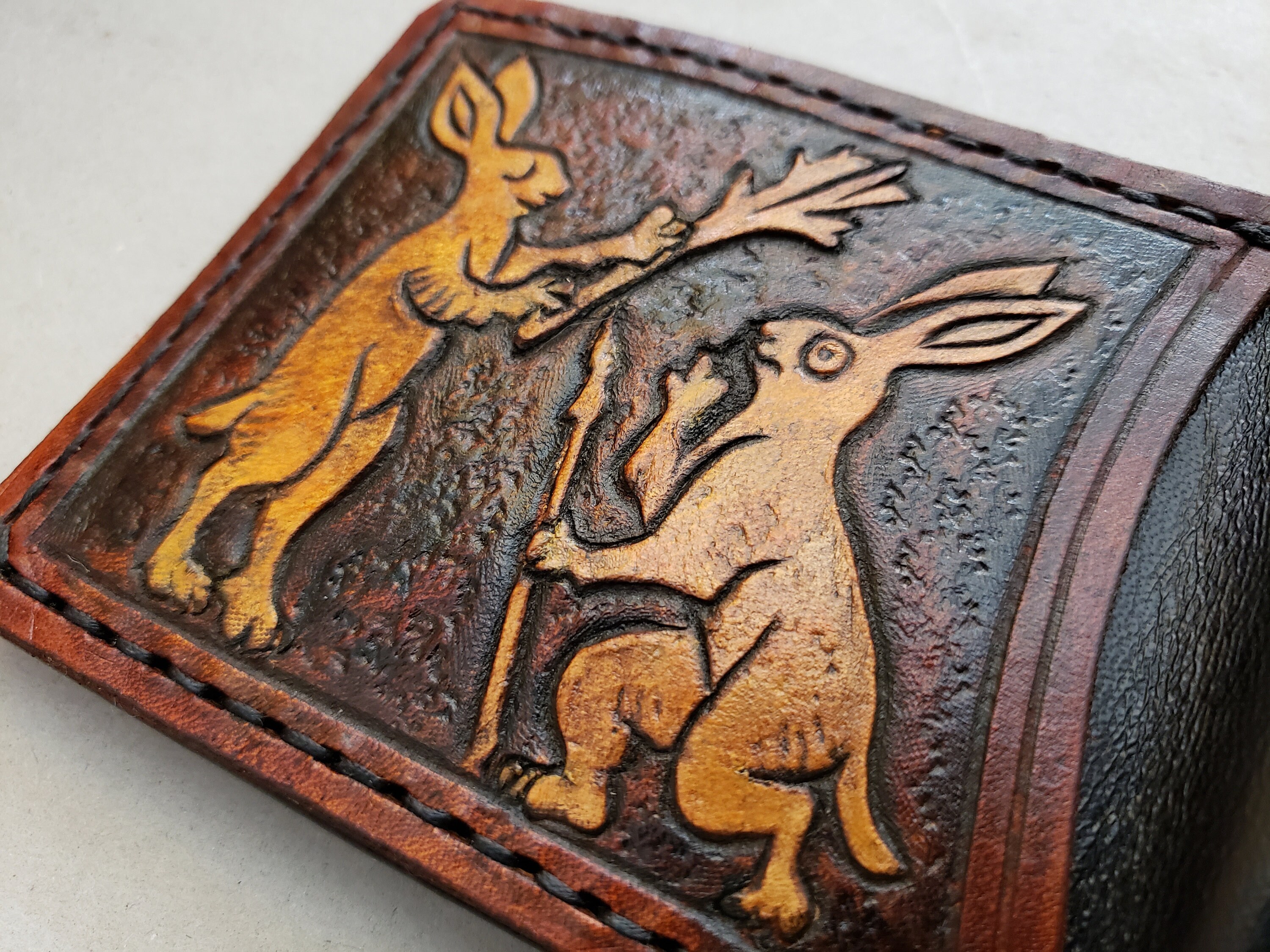 Marginalia Medieval Rabbits Leather Wallet Dark Brown and Etsy
