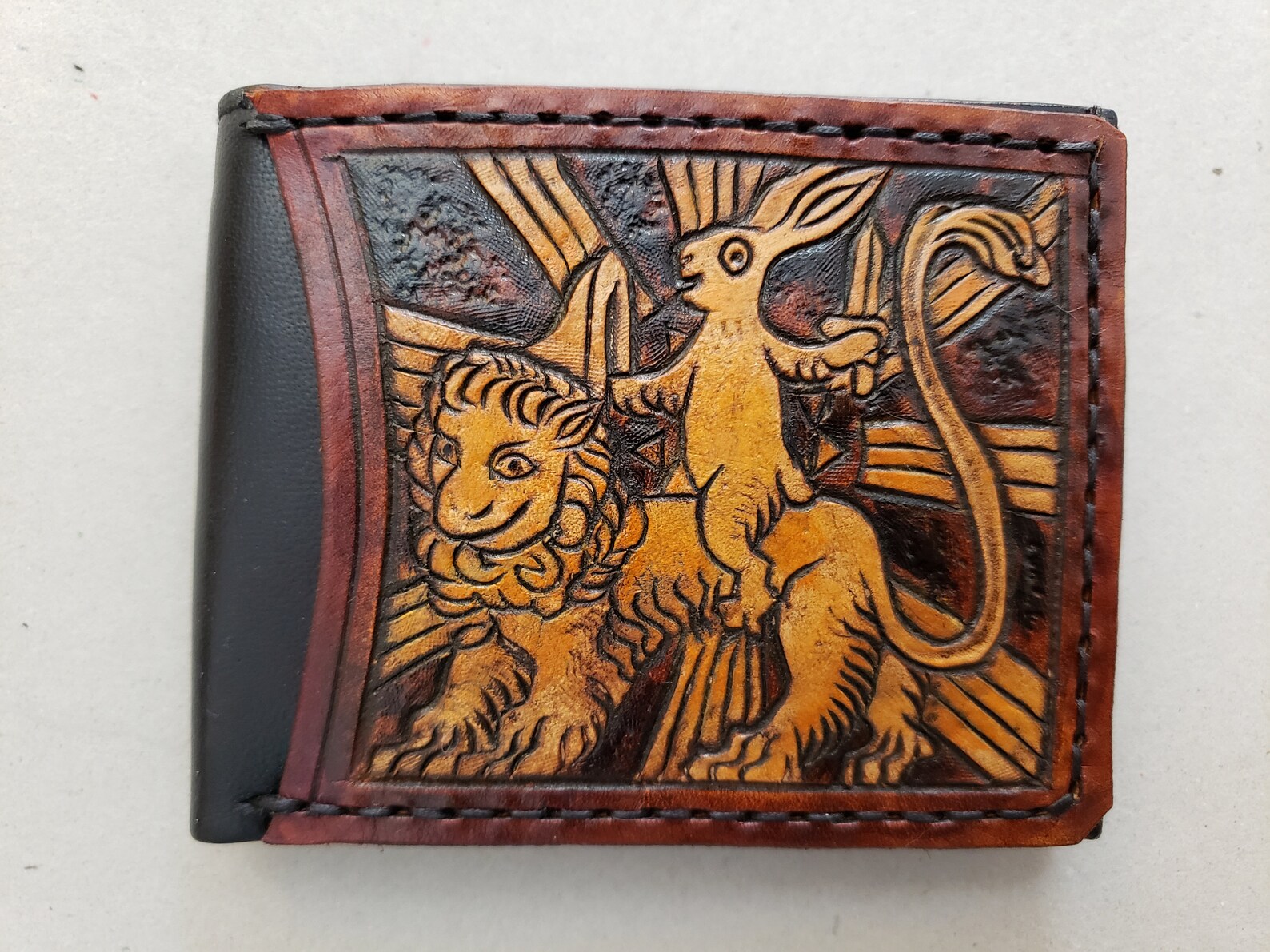 Marginalia Medieval Rabbits Leather Wallet Dark Brown and Etsy
