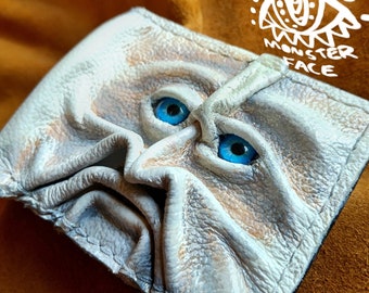Gnome King - Necromonicon - Oz - demon eyes - monster face - Leather wallet.