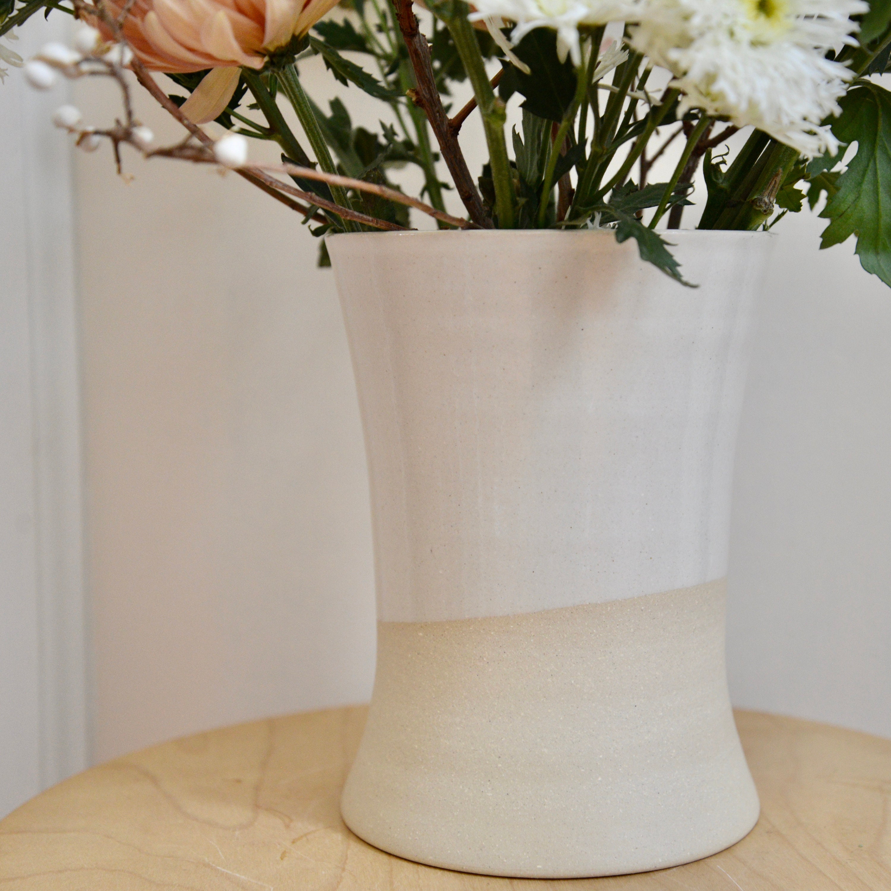 Tall ceramic vase in light stoneware handmade ceramic vessel Etsy