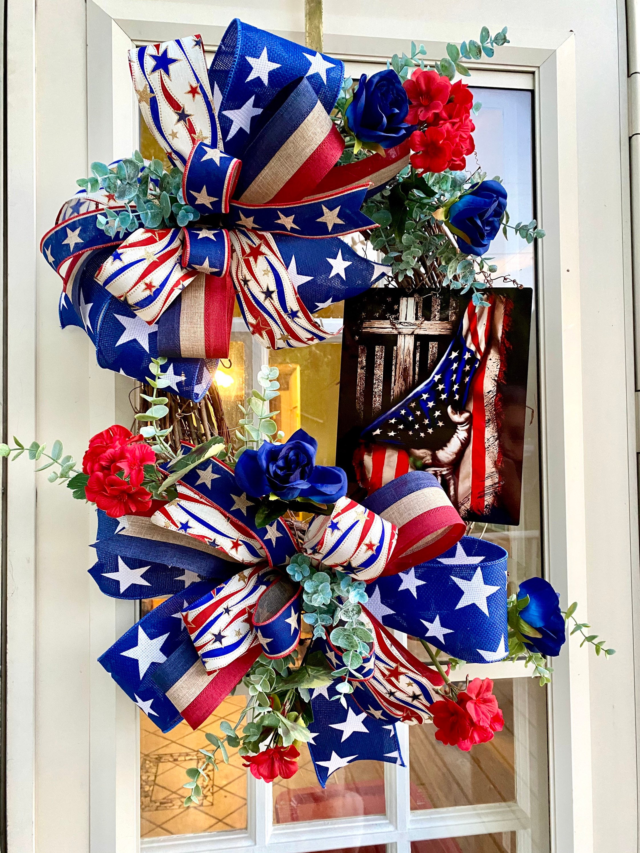 American flag wreath Etsy