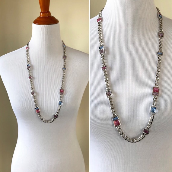 YSL Crystal necklace, Yves Saint Laurent, glass ne