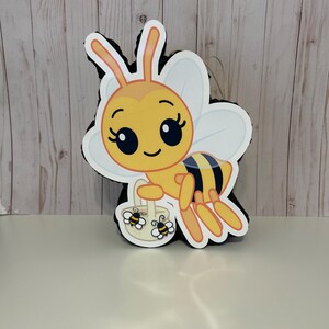 Mini Piñata, bee, Party Decorations, plim plim, Cutout Decor, Theme Decor, Party Props, party piñata, yellow piñata, 1st, 2nd, bee piñata image 2
