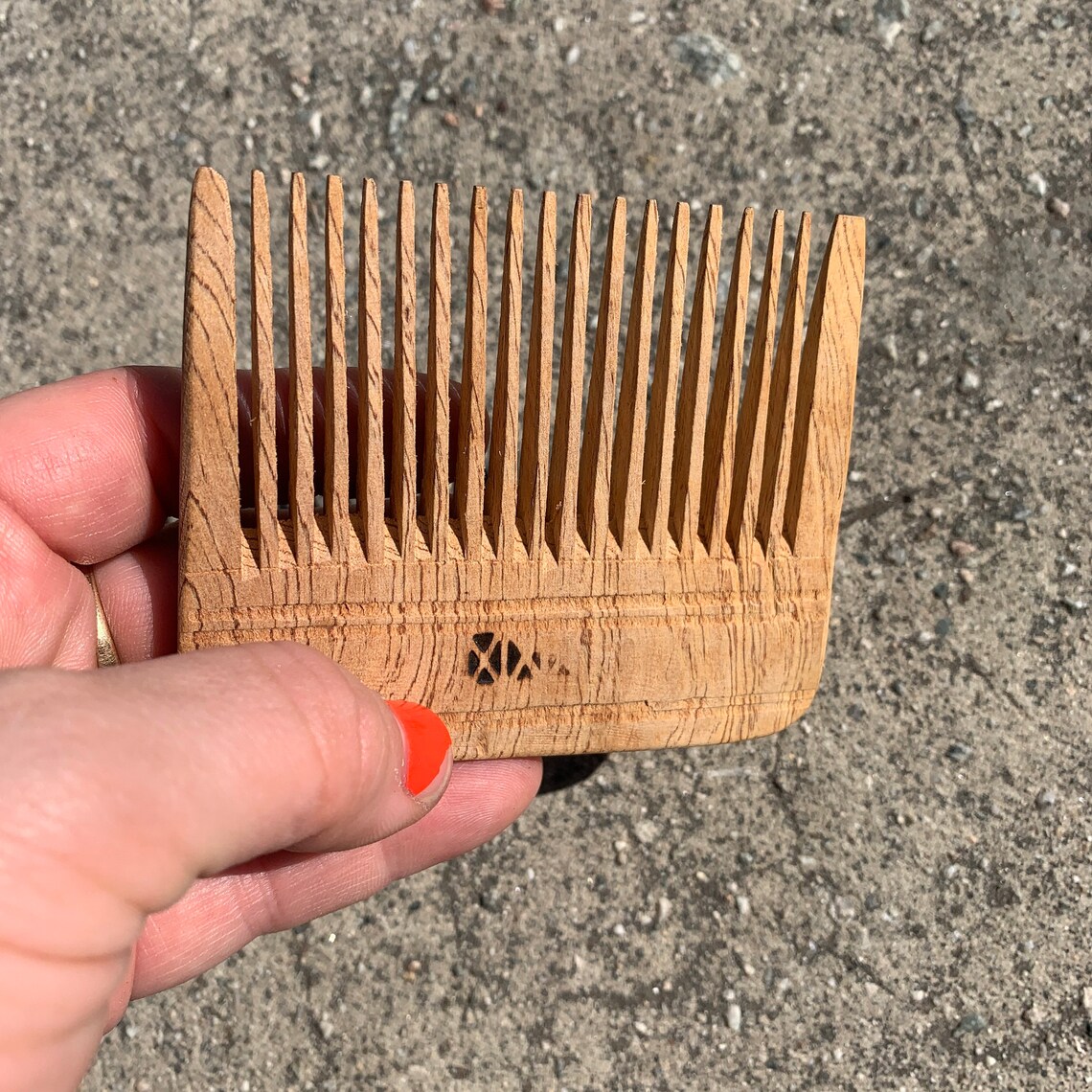 Vintage Handcarved Wooden Comb Etsy