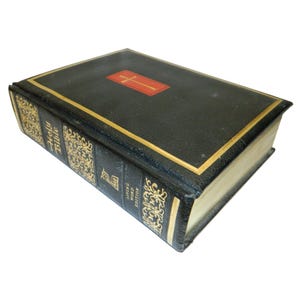 Vtg New American Bible Living Edition Black Leather Bound Illustrated Gold Edge