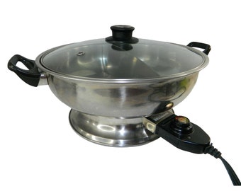 Buffet Catering Electric Hotpot W Divider Removable Pot Table Top Party Veggies