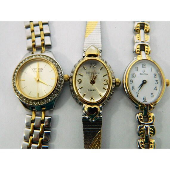 Women s Watches Citizen North Crest Bulova Silver Gold Toned Quartz