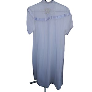 Lingerie Ivory Nightgown Robe Long Full Sweep Soft Silk Lavender Trim Sz 16 Vtg