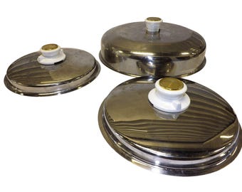 HealthCraft Replacement Lids W Steam Rotator 2X 9" & 1 Dome 11.5" Missing Steam