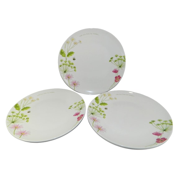 Wilko With Love From My Kitchen Dinner Plates Floral Dish Set of 3 Etsy