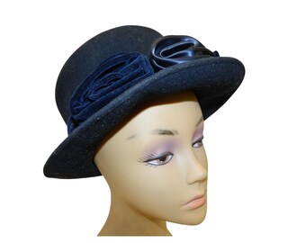 Vintage Black Wool Felt Bowler Hat Maeve Carr