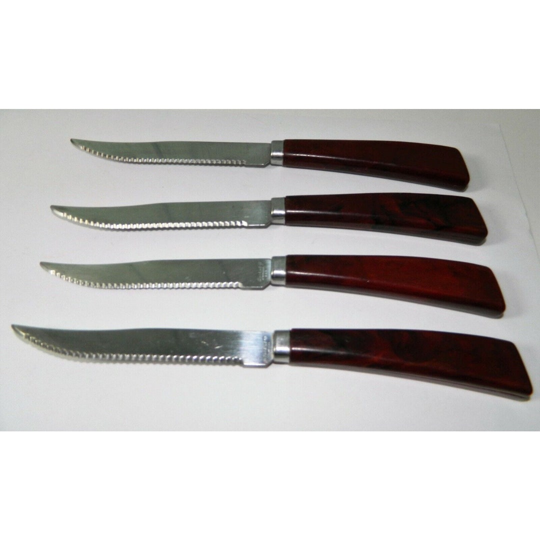 Vintage Quikut Stainless Steel Serrated Steak Knives Knife Set Etsy
