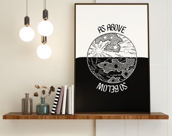 As Above, So Below Wall Art | Digital Print | Celestial Home Decor