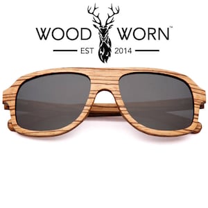 Handmade Wood Worn Brand Wooden Aviator Polarized Sunglasses Altitude image 1