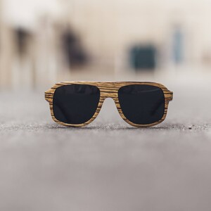 Handmade Wood Worn Brand Wooden Aviator Polarized Sunglasses Altitude image 4