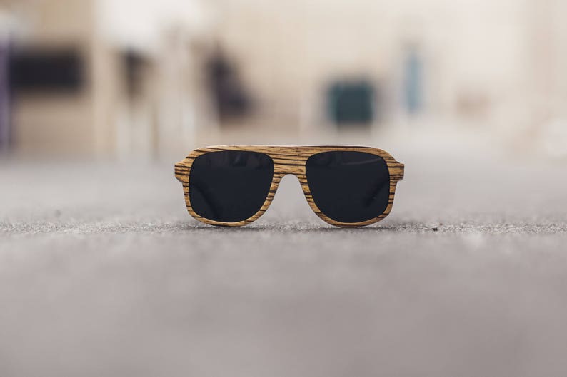 Handmade Wood Worn Brand Wooden Aviator Polarized Sunglasses Altitude image 4