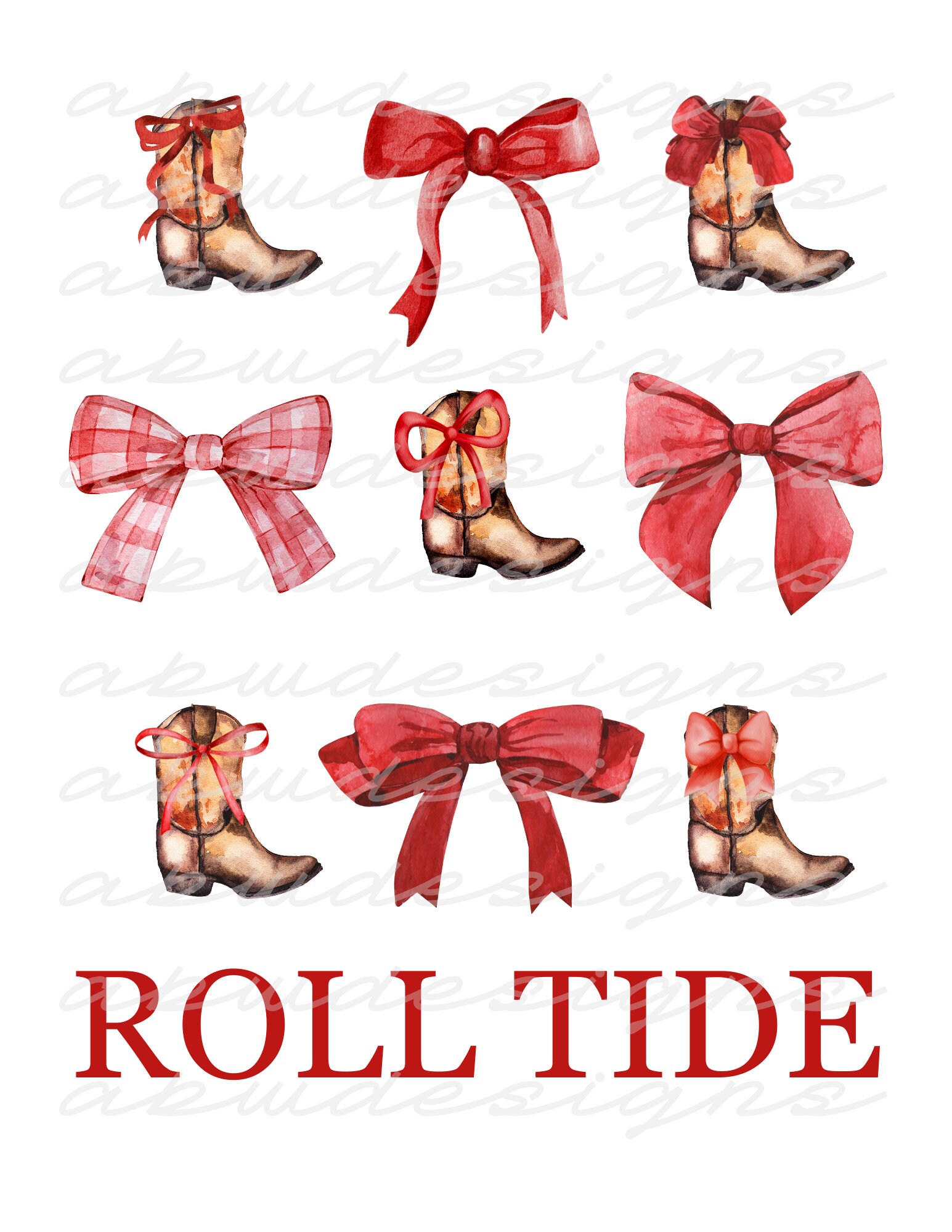 Alabama Roll Tide PNG, Alabama Png, Roll Tide Png, Boots and Bows Png ...