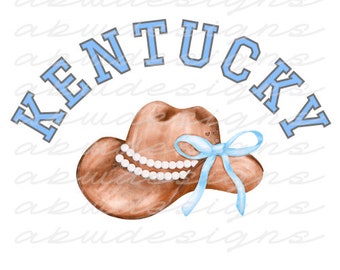 Kentucky Cowboy Hat and Bows PNG, Kentucky png, Cowboy png, Bow png, Western png, Wildcats png, KY png, sublimation
