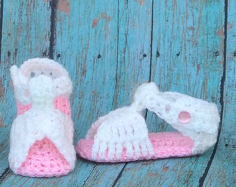 Crochet Baby Girl Sandals, Huaraches Style Baby Shoes, Soft Baby Shoes, Infant Baby Shower Gift.