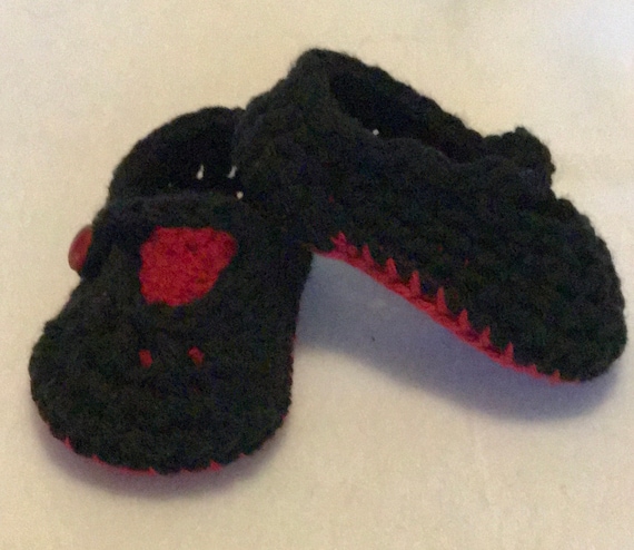 red bottom baby booties
