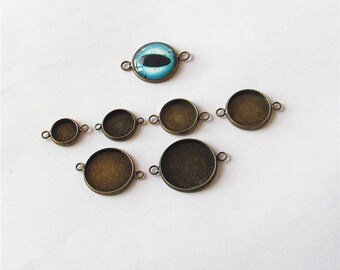 Oval Cabochon Settings Antique Bronze Tibetan 10 x 14mm BULK 4 Packs x 5 Pcs