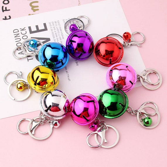 Bulk 10 3 Glossy Jingle Bell With Star Hole Charm Keychain Bag Pet Key Chain  Handbag Charms Multicolor With Circle Hook 