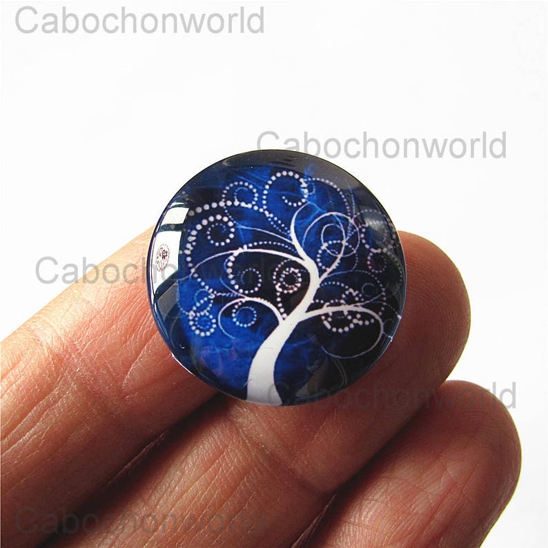 Colorful Magic Tree Cabochon Circle Handmade Photo Glass Round Dome Flat Back 8mm 10mm 12mm 14mm 16mm 18mm 20mm 25mm 30mm CW571