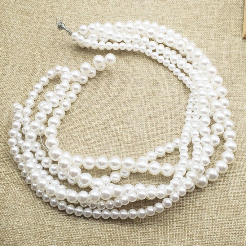 Round Plastic Pearl Beads White / Ivory Through Hole Faux - Etsy